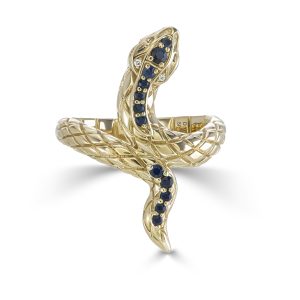 Blue Sapphire Snake Wrap Ring