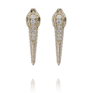 Diamond Snake Drop Earrings