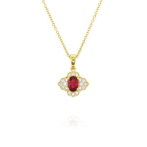 Petite Ruby Diamond Pendant
