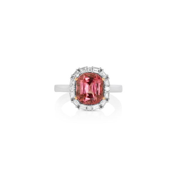 Soft Pink Tourmaline Baguette Ring - Image 2