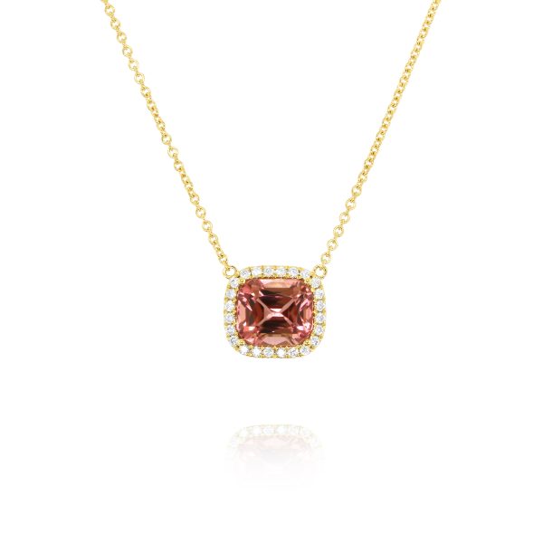 Cushion Pink Tourmaline Pendant