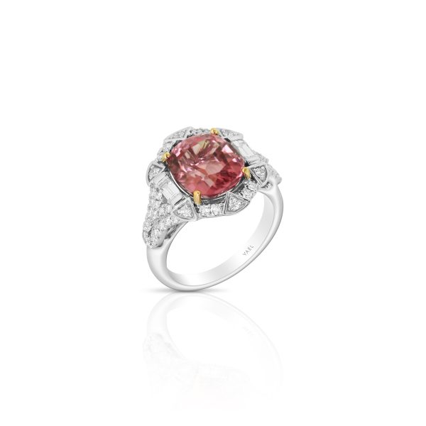 Art Deco Pink Tourmaline Cocktail Ring - Image 3