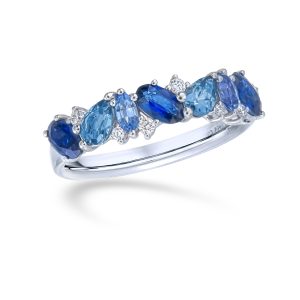 Sapphire & Topaz Gradient Ring