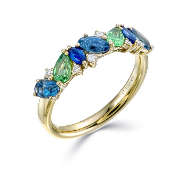 Blue Topaz & Tsavorite Band - Image 3