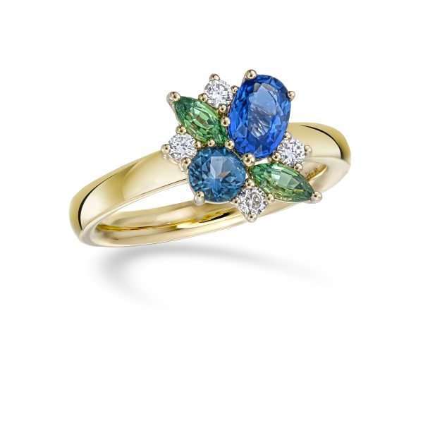 Blue Sapphire & Tsavorite Ring - Image 3