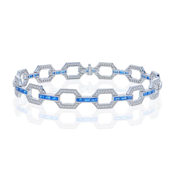 Blue Sapphire & Diamond Bracelet - Image 2