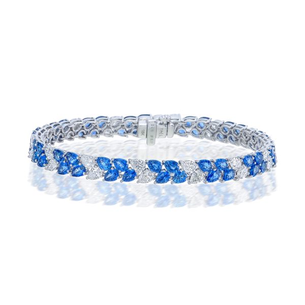 Blue Sapphire and Diamond Bracelet - Image 2