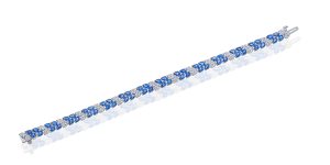 Blue Sapphire and Diamond Bracelet
