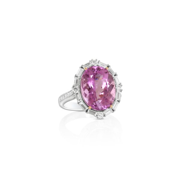 Oval Rubellite Pink Diamond Ring - Image 2