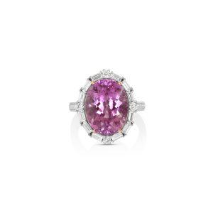 Oval Rubellite Pink Diamond Ring