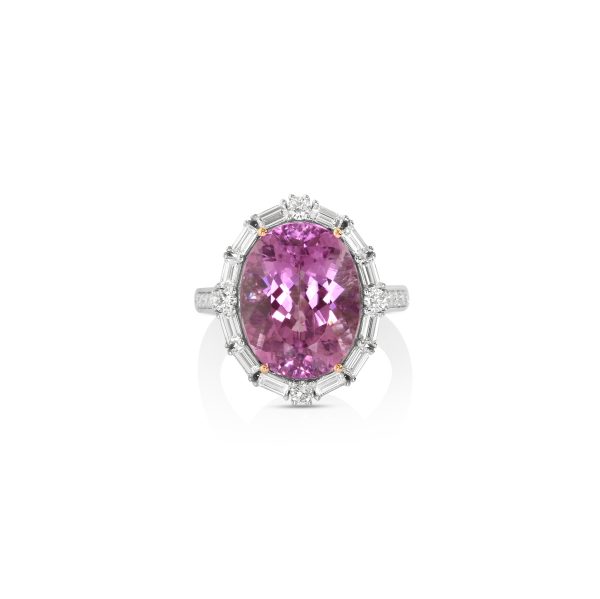 Oval Rubellite Pink Diamond Ring