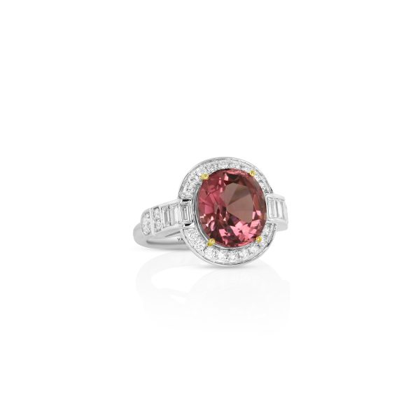 Round Pink Tourmaline Halo Ring - Image 2