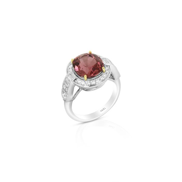 Round Pink Tourmaline Halo Ring - Image 3