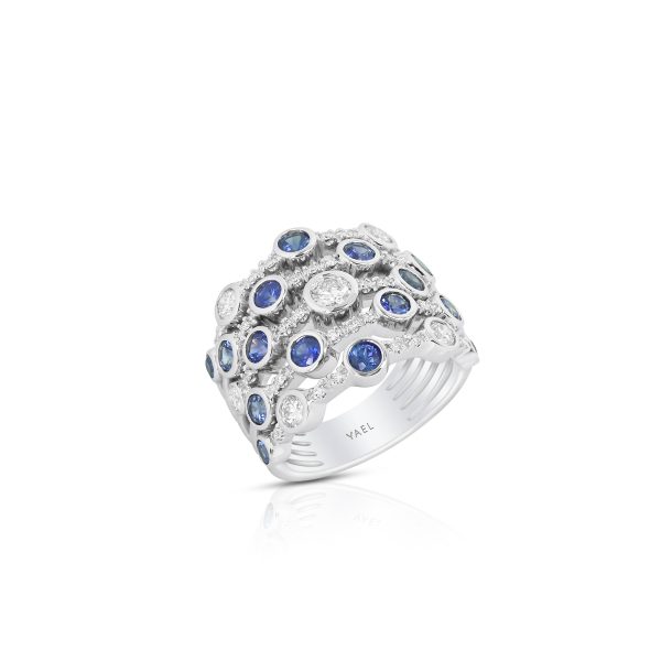 Bold Sapphire and Diamond Wide Band - Image 2