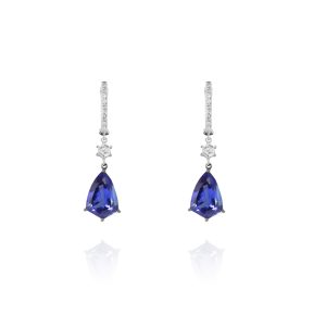 Shield Tanzanite Dangle Earrings