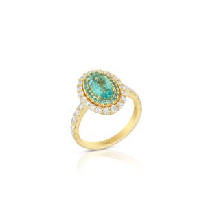 Halo Oval Paraiba Ring