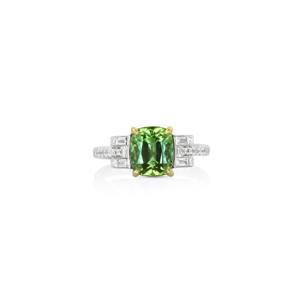 Cushion Green Tourmaline Ring - Image 2