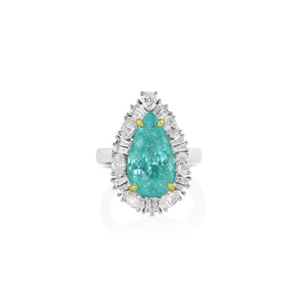 Grand Pear Paraiba Tapered Baguette Pendant - Image 2