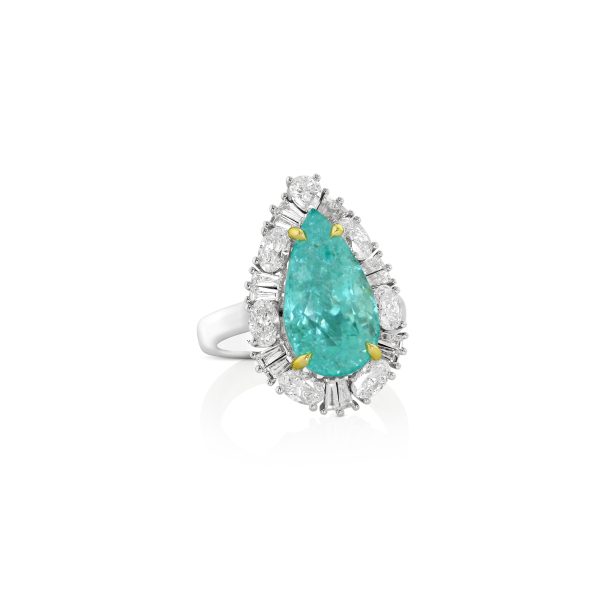 Grand Pear Paraiba Tapered Baguette Pendant - Image 3