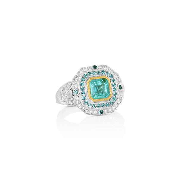 MoDeco Emerald-Cut Paraiba Statement Ring - Image 2