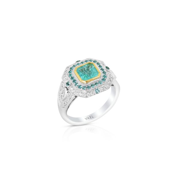 MoDeco Emerald-Cut Paraiba Statement Ring - Image 3