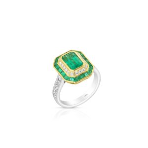 Emerald and Diamond Ring