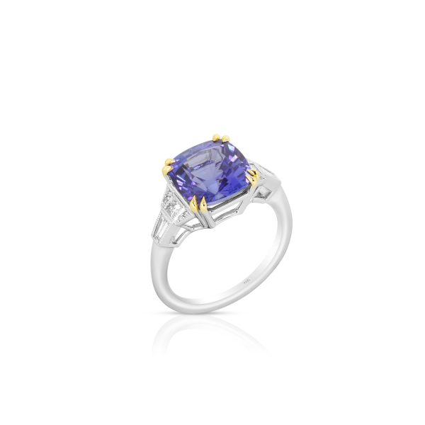 Radiant Tanzanite & Princess Cut Diamond Ring - Image 3