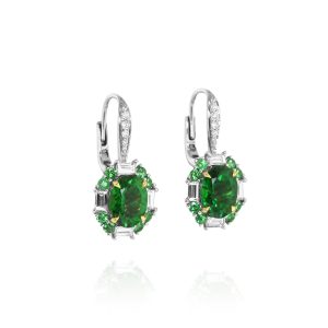 Oval Tsavorite Drop Earrings