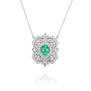 Emerald and Diamond Pendant