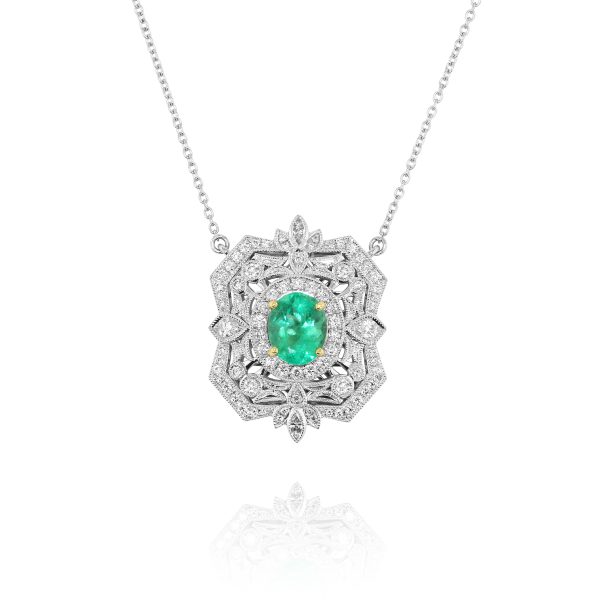 Emerald and Diamond Pendant