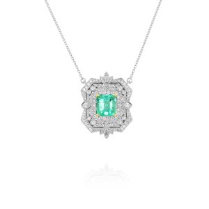Emerald and Diamond Pendant