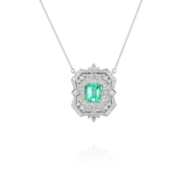 Emerald and Diamond Pendant