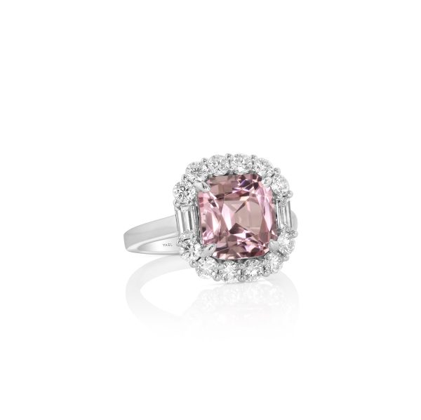 Oval Pink Tourmaline Halo Ring - Image 2