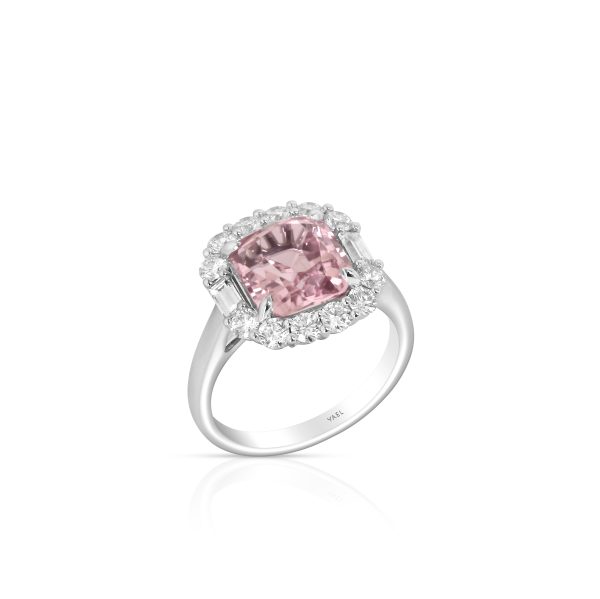 Oval Pink Tourmaline Halo Ring - Image 3