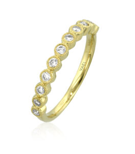 Diamond Bezel Stackable Band in Yellow Gold