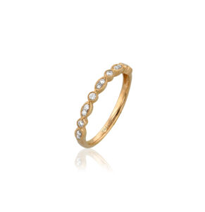Rose Gold Bezel Diamond Band