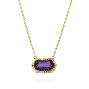 Hexagon Amethyst Pendant