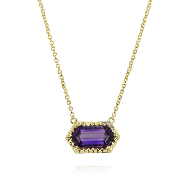Hexagon Amethyst Pendant