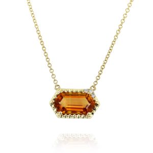 Hexagon Citrine Pendant