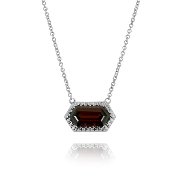 Long Hex Red Garnet Pendant - Image 2