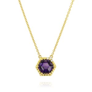 Hexagon Amethyst Pendant
