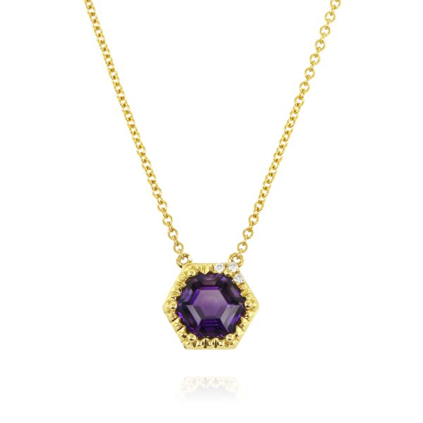 Hexagon Amethyst Pendant