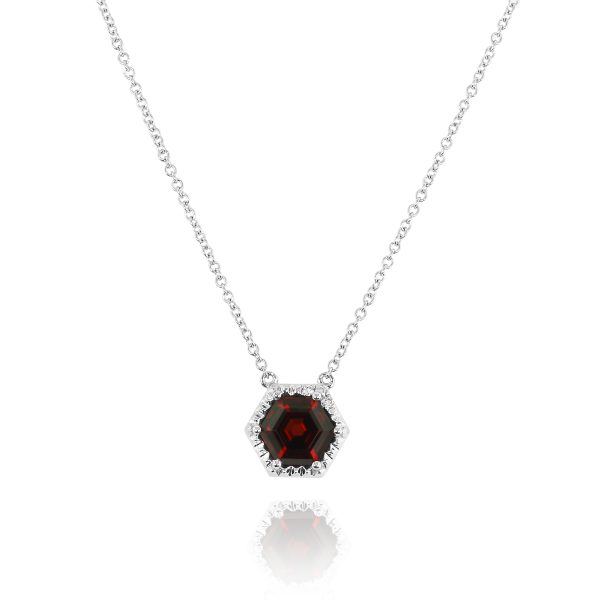 Hexagon Red Garnet Pendant