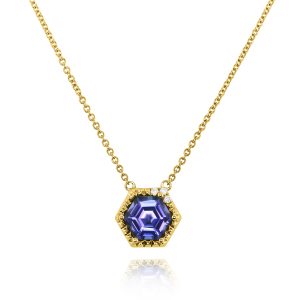 Hexagon Tanzanite Pendant