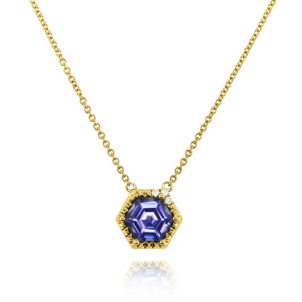 Hexagon Tanzanite Pendant