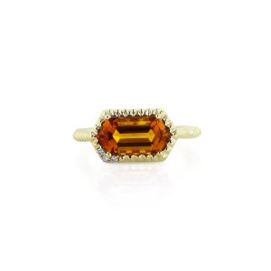 Long Hex Citrine Ring