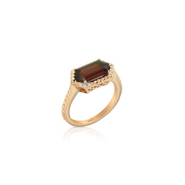 Long Hex Red Garnet Ring - Image 4