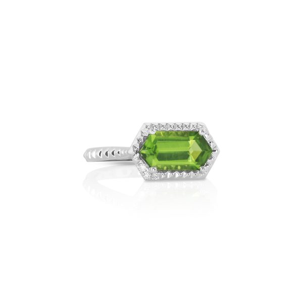 Long Hex Peridot Ring - Image 2