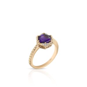 Hexagon Amethyst Ring