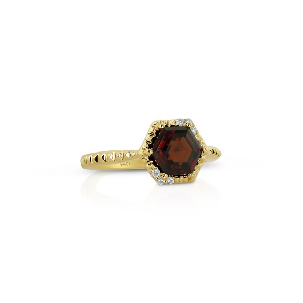 Hexagon Red Garnet Ring - Image 2